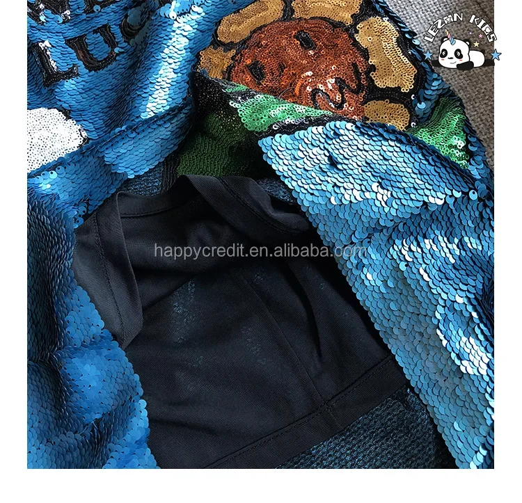 LEZONKIDS - 2024 New Style Summer Sunflower Blue Silver  Flipping Sequin A-line Cute Girls Skirt for Daily Wear